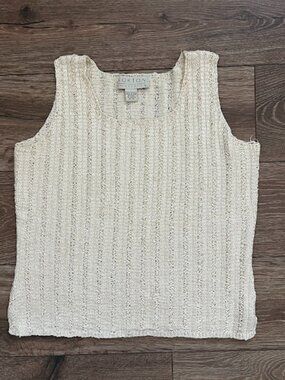 Norton McNaughton Beige Vintage Knit Tank Top Blouse Size Large